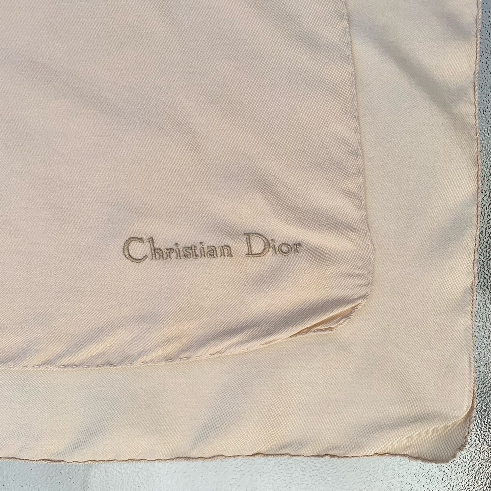 Christian Dior Cream Silk Scarf Wrap ~ 44” x 13-1/2”